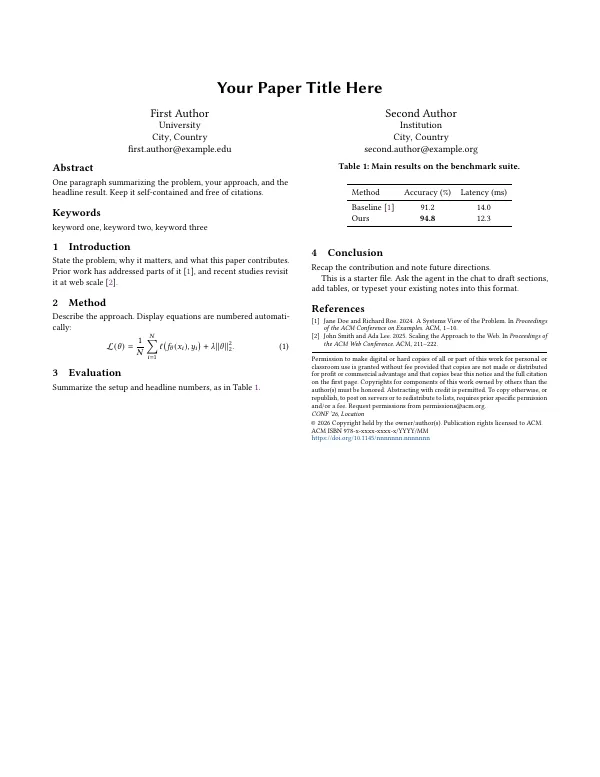 First page of ACM Conference (sigconf)