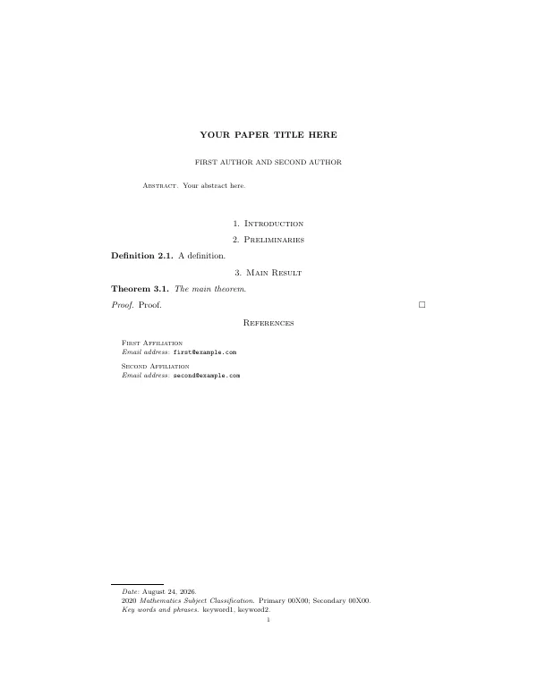 First page of AMS Article (amsart)