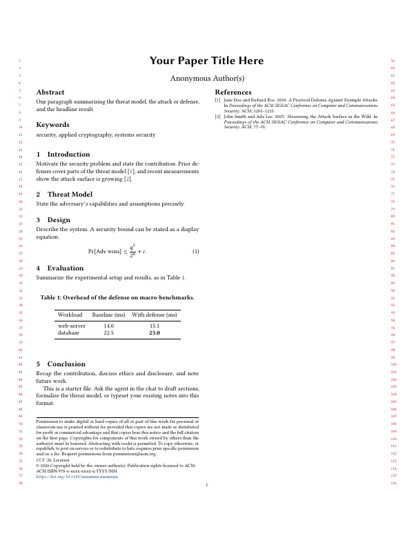First page of ACM CCS 2026
