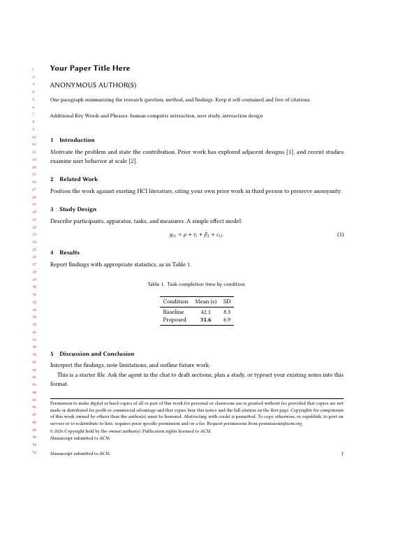 First page of CHI 2026