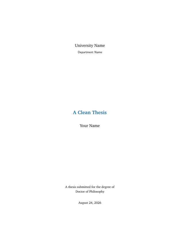 First page of Clean Thesis