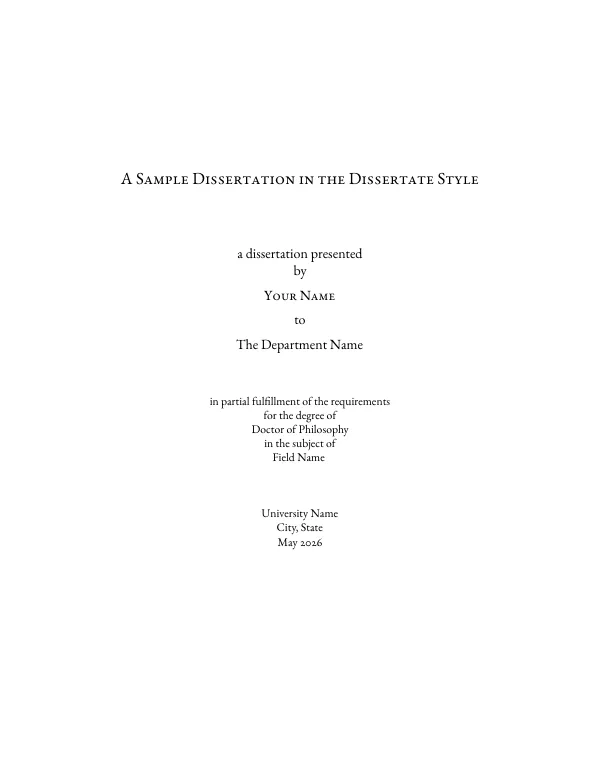 First page of Dissertate (Harvard)