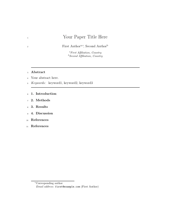 First page of Elsevier (elsarticle)