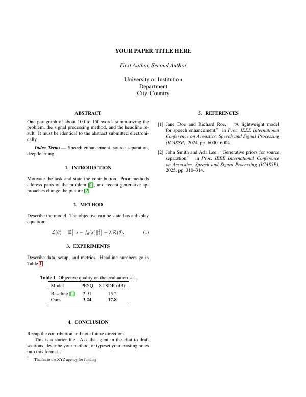 First page of ICASSP 2026