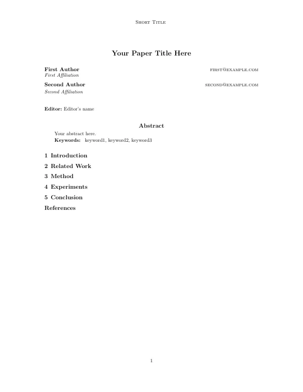 First page of Journal of Machine Learning Research (JMLR)