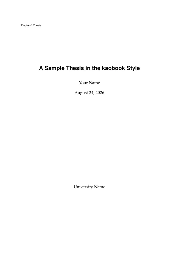 First page of kaobook