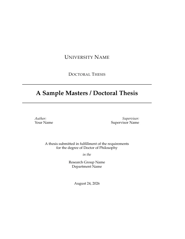 First page of Masters / Doctoral Thesis
