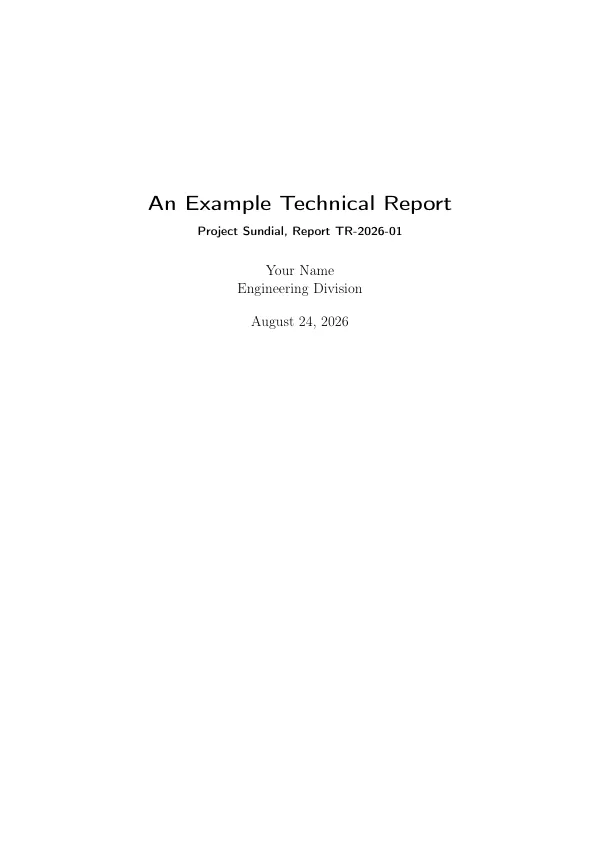 First page of Technical Report