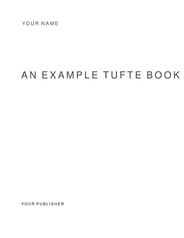 First page of Tufte Book