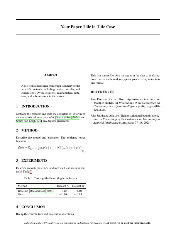 First page of UAI 2026